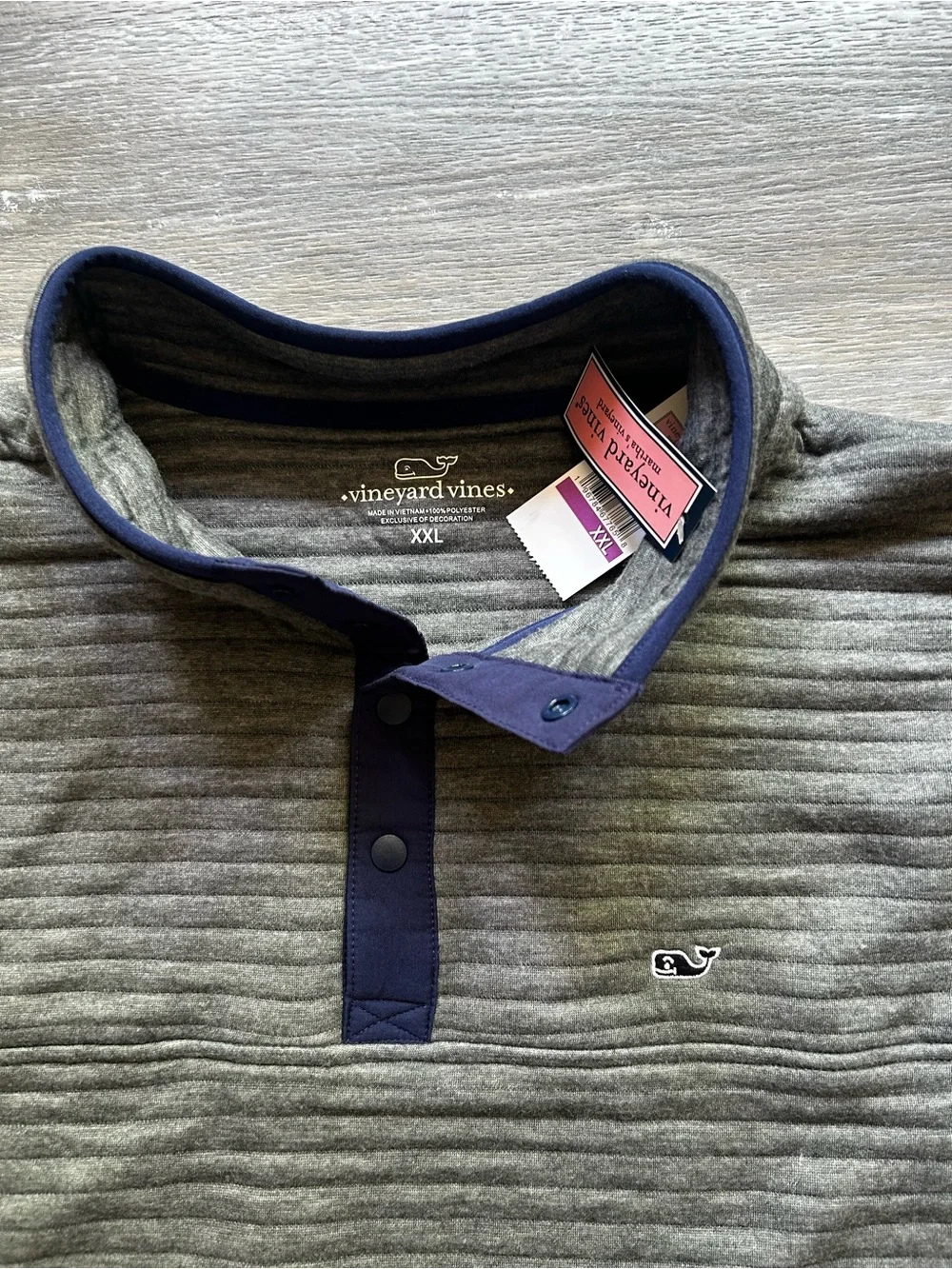 Vineyard Vines Quilted Snap Placket Pullover in Condor Gray Women’s Plus XXL New